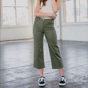 Green Wide Leg Pants-RSQ
